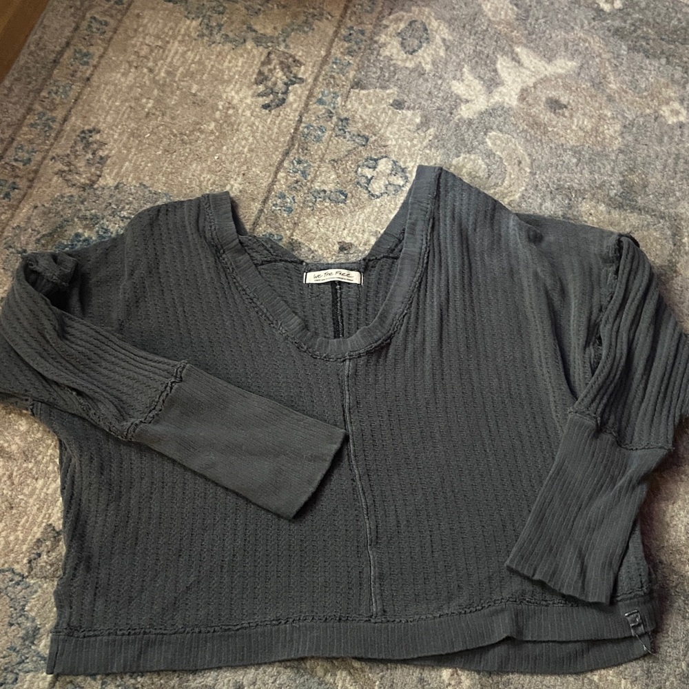 Free People Waffle Knit Cropped Top